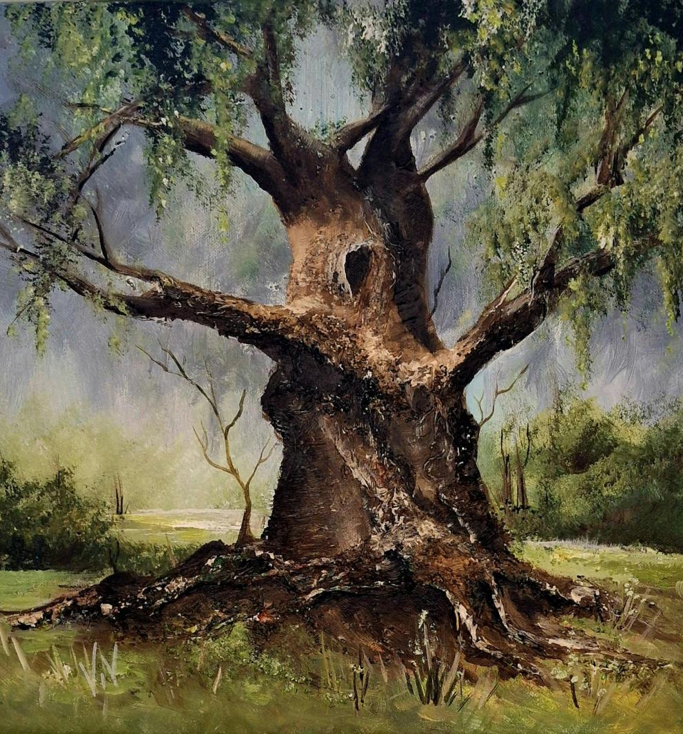 Bomenschilderij met structuur