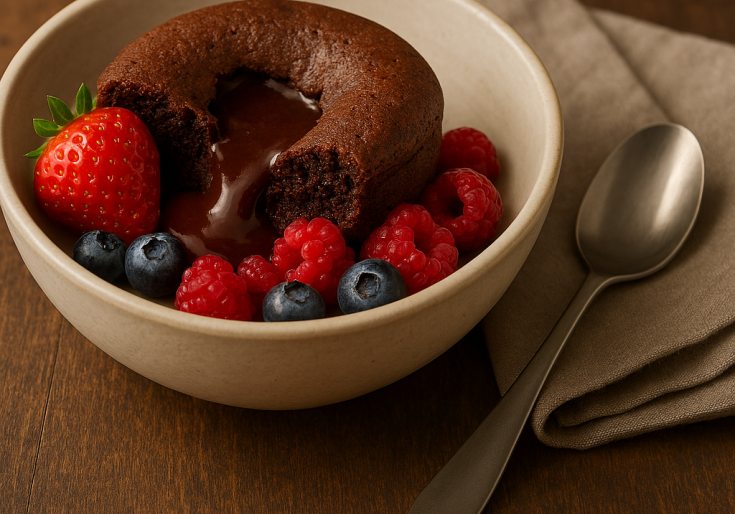 Moelleux met chocoladesaus